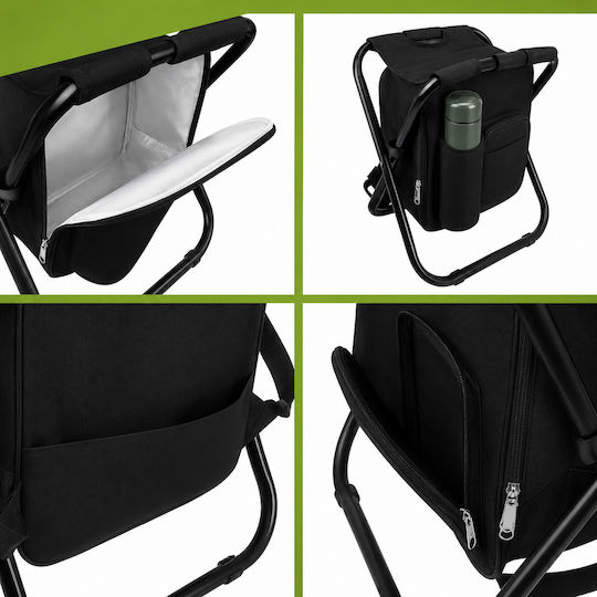 Scaun De Plajă Negru Impermeabil 36x29x41cm