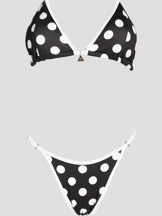 Set Bikini Triangle Polka Dot Black