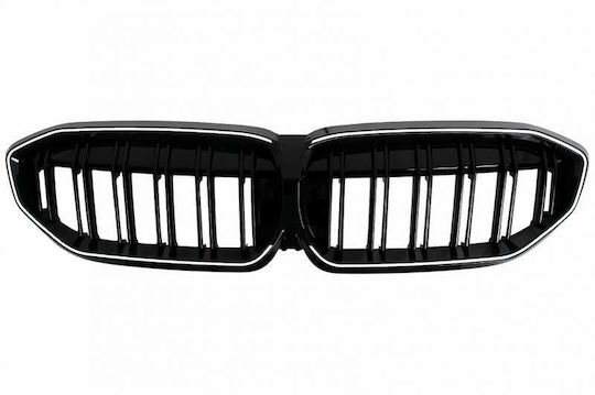 Кардии Маска BMW 3 G20 G21 19-22 M4 Look LED Двойна Решетка Черен Гланц 1 Брой