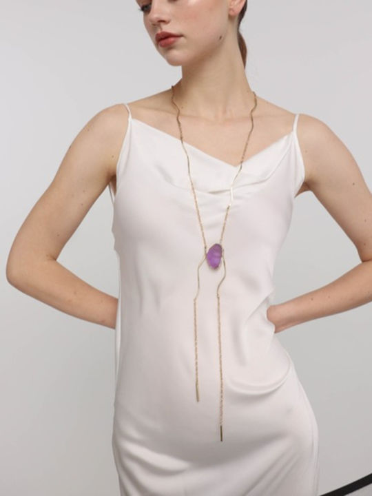 Kalliope Necklace Made Of Lilac Resin GK1823L
