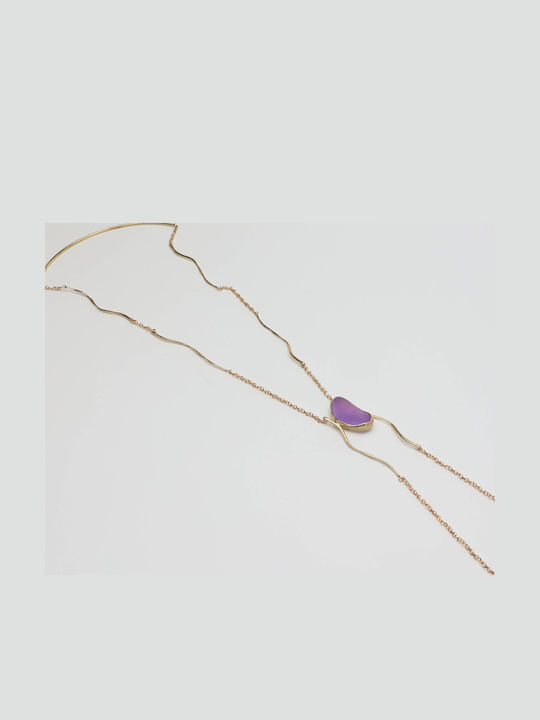 Kalliope Necklace Made Of Lilac Resin GK1823L