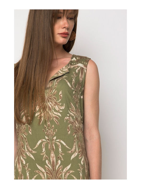 Sommer Maxi Damenkleid Khaki