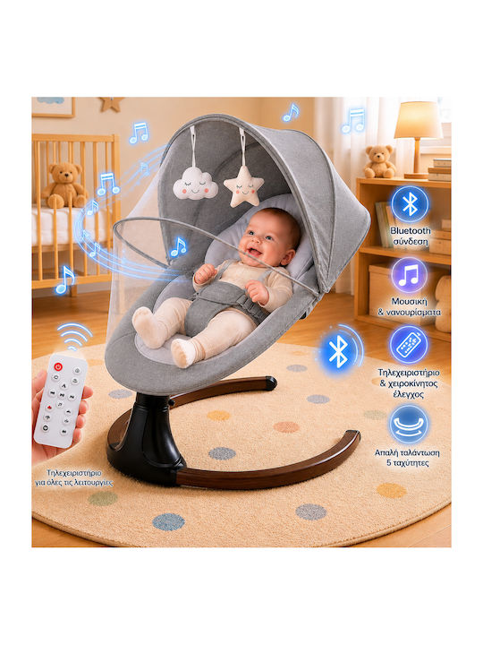 Fun Baby Electric Baby Relax Swing with Music Gray