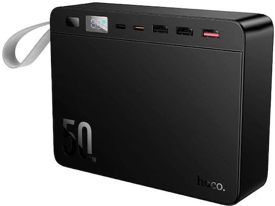 Hoco J166 Carretera Power Bank 50000mAh 22.5W με 3 Θύρες USB-A και 2 Θύρες USB-C Power Delivery / Quick Charge 2.0 / Quick Charge 3.0 Μαύρο