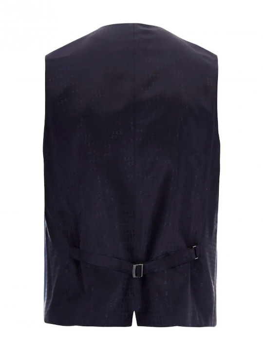 Winter Men's Suit with Vest with Slim Fit Blue