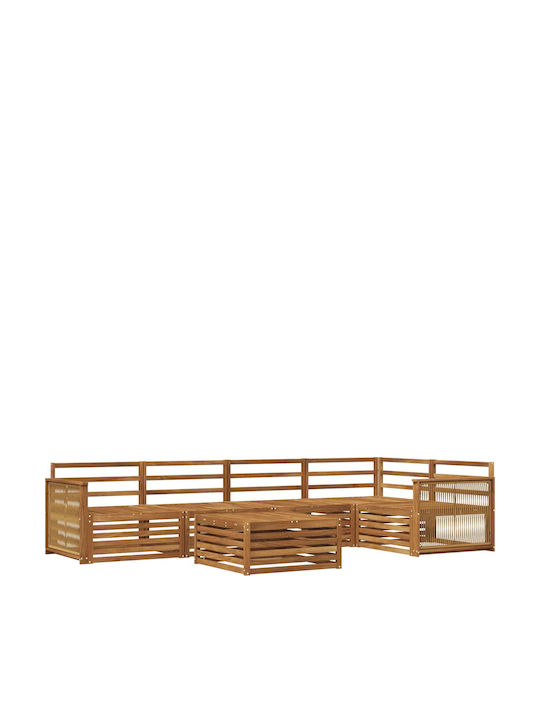 Garden & Outdoor Furniture Sets Living Room Set Pieces Natural Color 6 Pieces