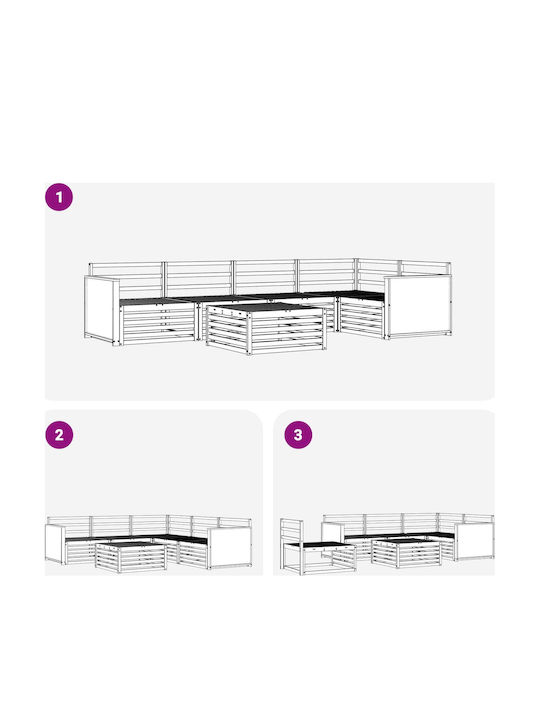 Garden & Outdoor Furniture Sets Living Room Set Pieces Natural Color 6 Pieces