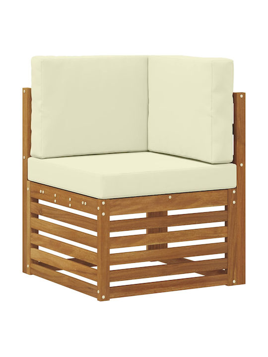 Garten- und Outdoor-Möbelsets Typsatz Wohnzimmer 7 Stück Natur und Creme mit Kissen