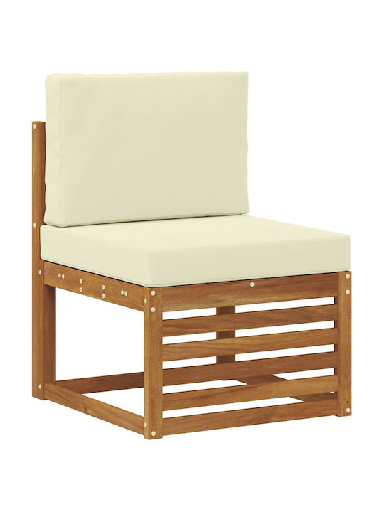 Garten- und Outdoor-Möbelsets Typsatz Wohnzimmer 7 Stück Natur und Creme mit Kissen