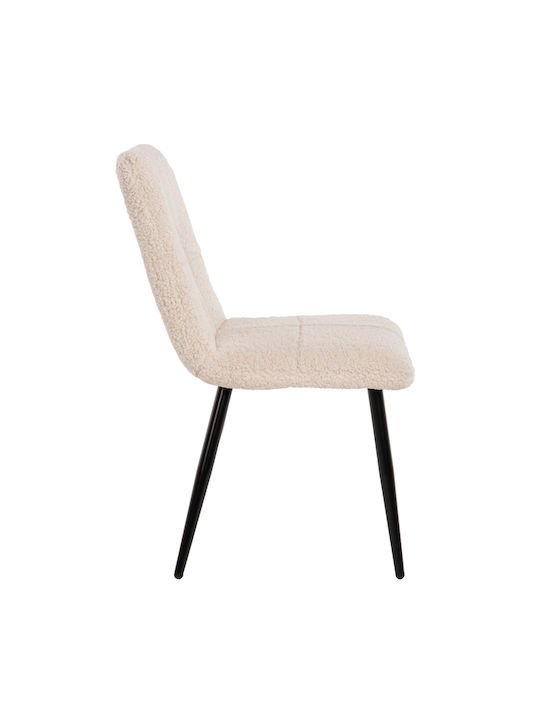 Dining Room Chair with Fabric Upholstery White 48x64x87cm