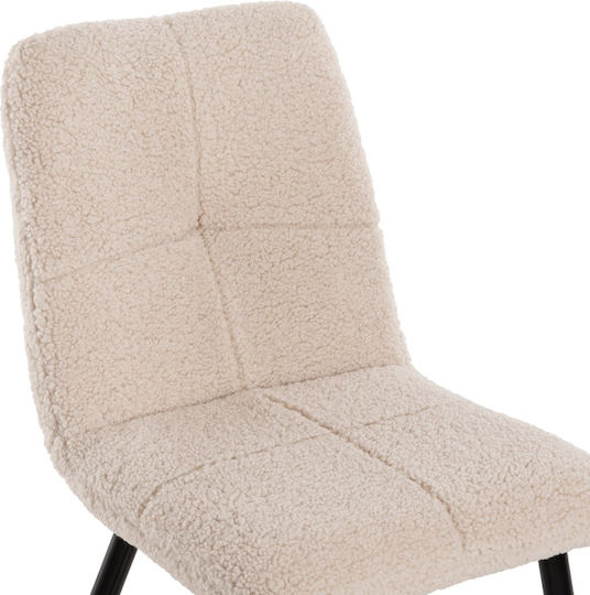 Scaun Sala De Mese Cu Material Textil Alb 48x64x87cm