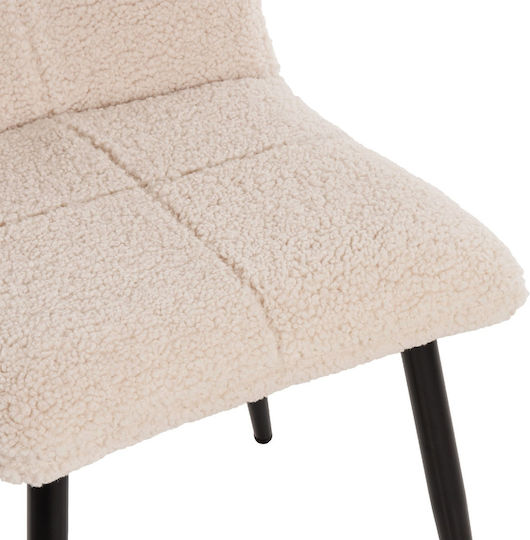 Scaun Sala De Mese Cu Material Textil Alb 48x64x87cm