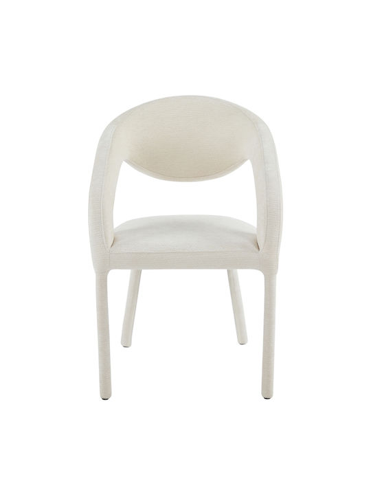 Ofilia Dining Armchairs with Fabric Upholstery Ecru 2pcs 58x54.5x85.5cm