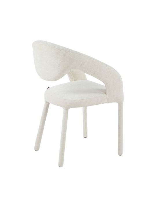 Ofilia Dining Armchairs with Fabric Upholstery Ecru 2pcs 58x54.5x85.5cm