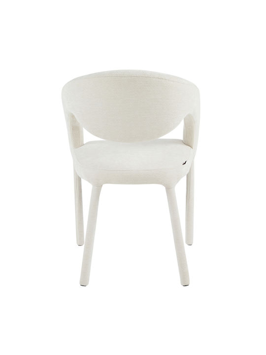 Ofilia Dining Armchairs with Fabric Upholstery Ecru 2pcs 58x54.5x85.5cm
