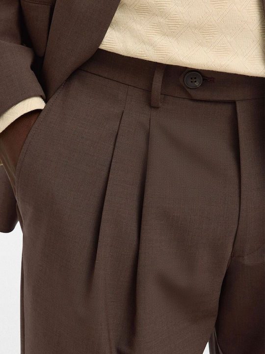 Suit Trousers in Relaxed Fit Brown