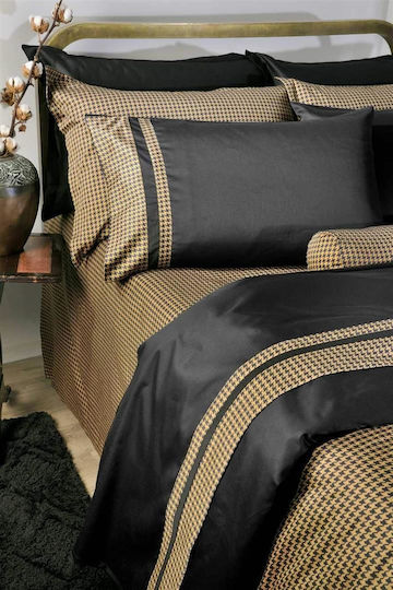 Down Town Home Sheet Sets King Size with Elastic 180x200+35cm. 827 Black 4pcs
