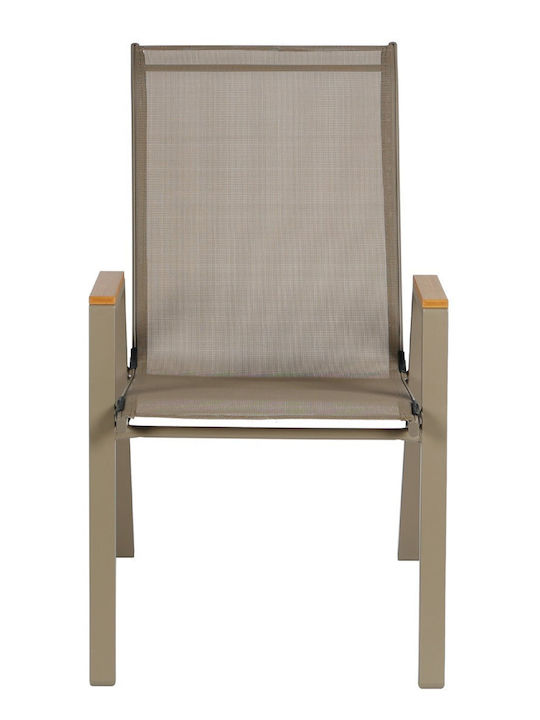 Outdoor Chair Metallic Champagne 55x68x90cm