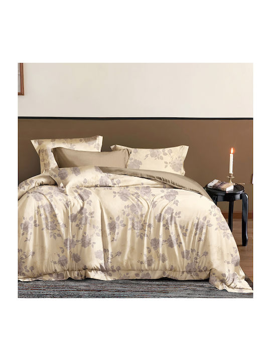 Beauty Home 12685 Double Bed Sheets Set 230x260cm Beige 4 Pieces 12685SEYD