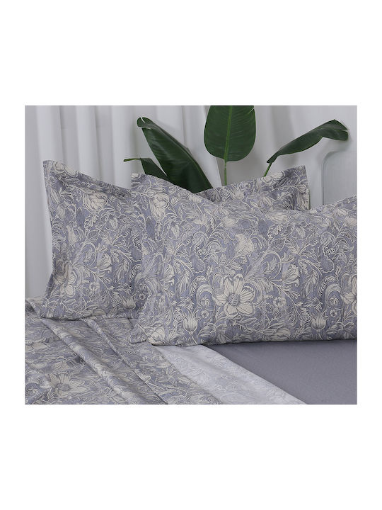 Beauty Home 12679 Set Of Double Bed Sheets With Rubber Hugger 165x200+30cm Gray (4 Pieces) 12679SEYDL