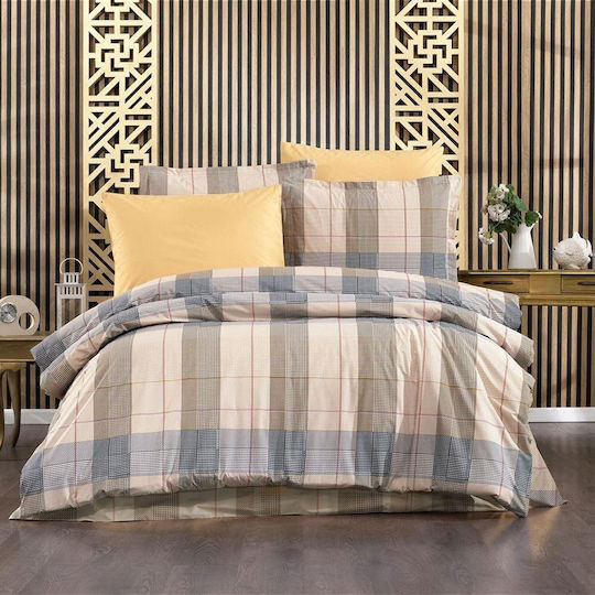 Dimcol Antigone Bettlaken Set Für Einzelbett 160x240cm 340 Beige 3Stücke