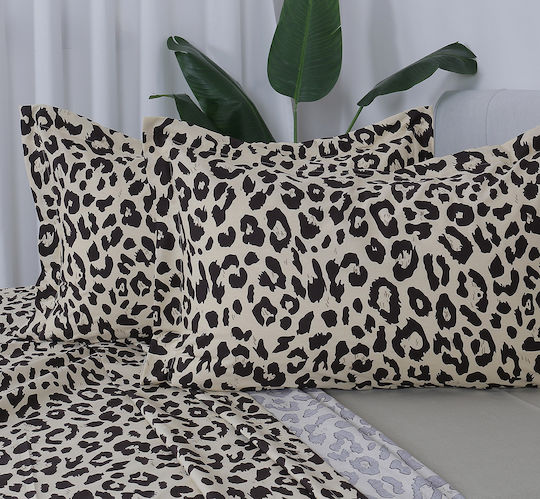 Beauty Home 12682 Super-Double Bed Sheets Set With Rubber Hugger 165x200+30cm Beige 4 Pieces 12682SEYDL