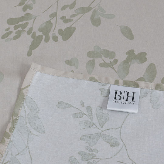 Beauty Home 12687 Set Super-Double Bed Sheets With Rubber Hugger 165x200+30cm Beige (4 Pieces) 12687SEYDL