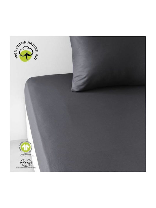 Today Σεντόνι King Size με Λάστιχο 180x200εκ. Γκρι