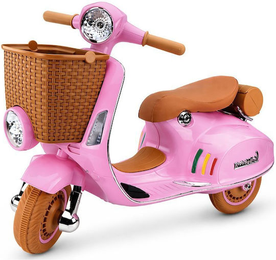 Vespa Electrică Pentru Copii 12 Volți Roz Pentru 3+ Ani