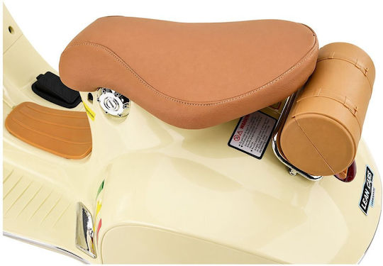Motocicletă Pentru Copii Vespa Electrică 12 Volți Bej Pentru 3+ Ani