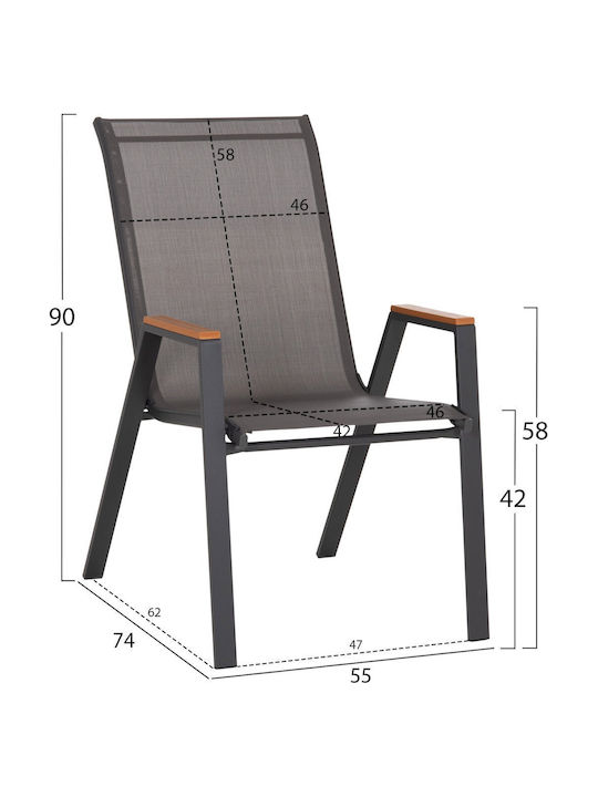 Garten- und Outdoor-Möbelsets für Speisesaal Grau 5 Stück