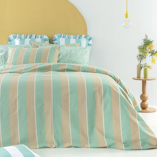 Palamaiki City Life Cl201 Bed Sheets Set King Size 270x260cm Green (4pcs)