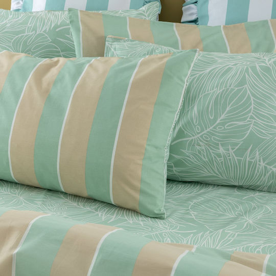 Palamaiki City Life Cl201 Bed Sheets Set King Size 270x260cm Green (4pcs)