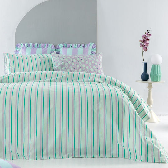 Palamaiki City Life Cl203 Bed Sheets Set King Size 270x260cm Green 4 Pieces