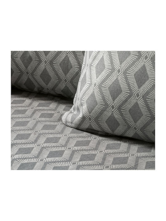 Beauty Home 12564 Single Bed Sheets Set With Rubber Hugger 110x200+30cm Anthracite 3 Pieces 12564SEMOL