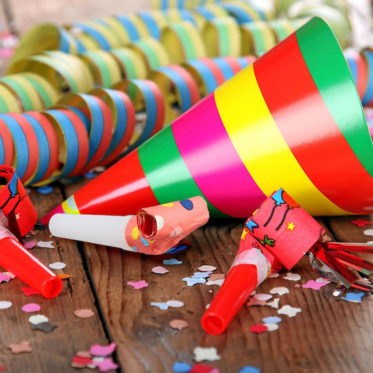 Set 200 Party Blowouts Relaxdays Dimensiuni 1,5x9x3 Cm Culori Asortate