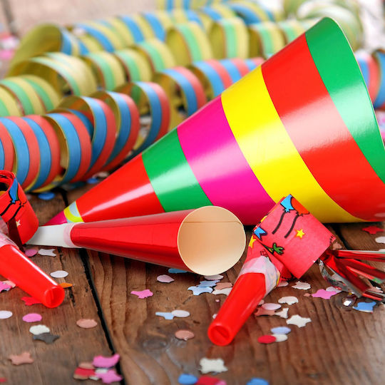 Set 114 Party Blowers Colorate Albastru Verde Roșu 20x3.5x3.5 Cm