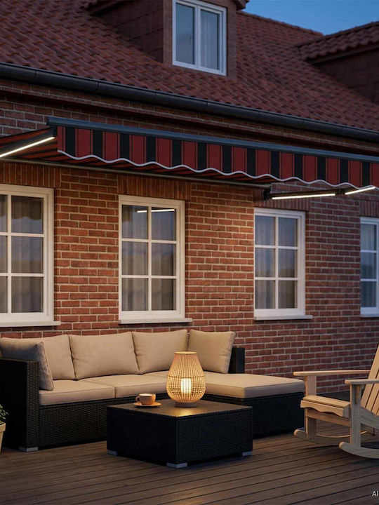 vidaXL Тента Тераса С LED Оранжева 3.5x2m