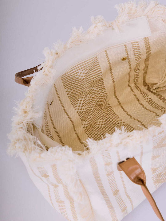 Celestino Women’s Beige Beach Bag With Tassels