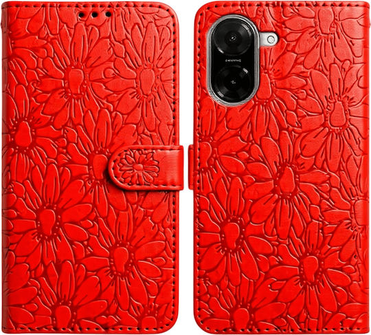 Tel1 Xiaomi Redmi A5 4G Daisy Embossed Handyhülle Buch Rot