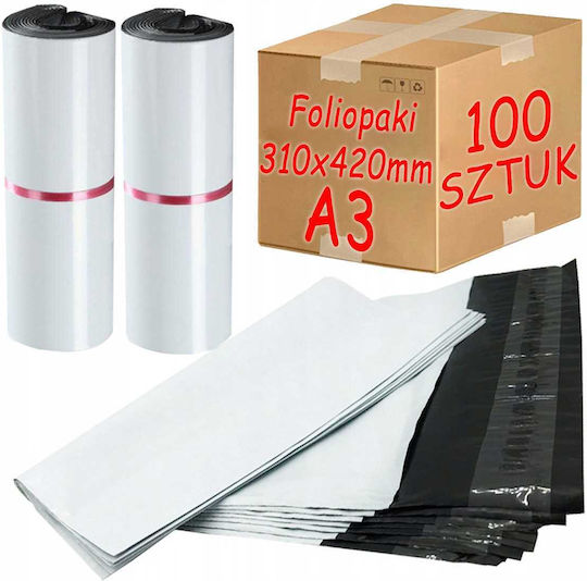 White Courier Folio Sleeves A3 310x420mm 100 Pcs