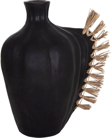 Freebox Decorative Vase Ceramic Black 32x15xHeight 33cm