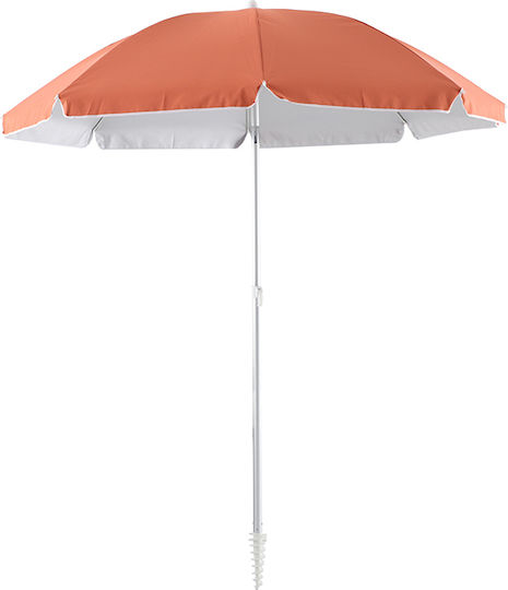 Folding Aluminum Beach Umbrella Diameter 1.8m with UV Protection Orange OPBU1001