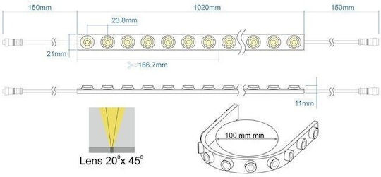 Cubalux LED Strip 24V Warm White Light 1m