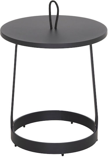 Masă Laterală Pentru Spații Exterioare Mici Din Aluminiu Gri 47x47x53cm