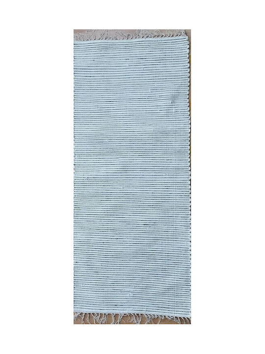 Tzikas Carpets Natura 30160-050 Teppich Außenbereich Rechteckig Baumwolle mit Fransen Light Blue