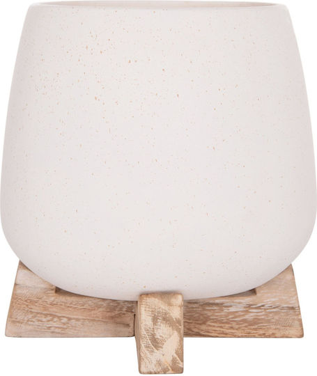 Freebox Wooden White Flower Pot 5x14cm