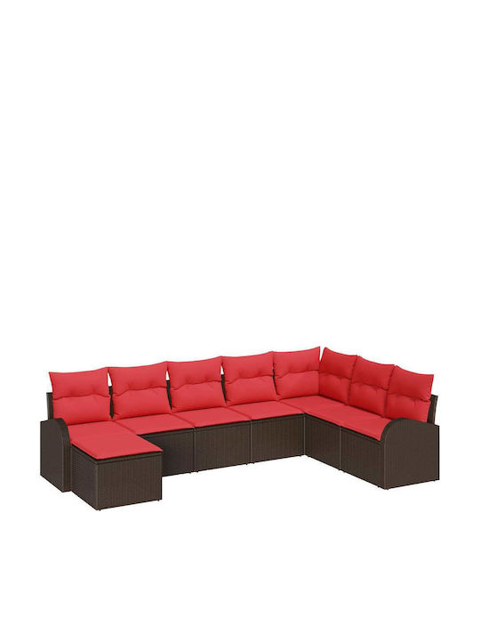 Two-Seater Outdoor Sofa Rattan with Cushions 55x55x69cm
