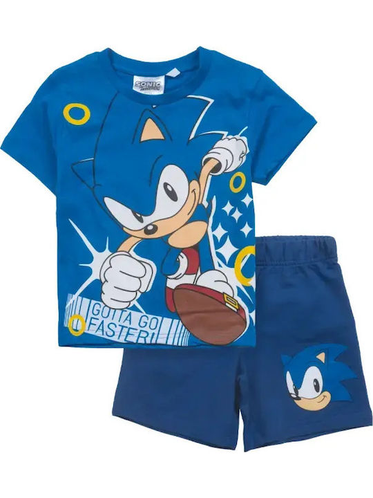 Kids Set with Shorts Summer 2 Pieces Blue Sonic
