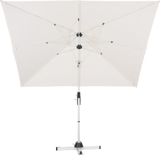 Umbrelă Profesională Suspendată Pătrată Din Aluminiu Albă 2.7x2.7m